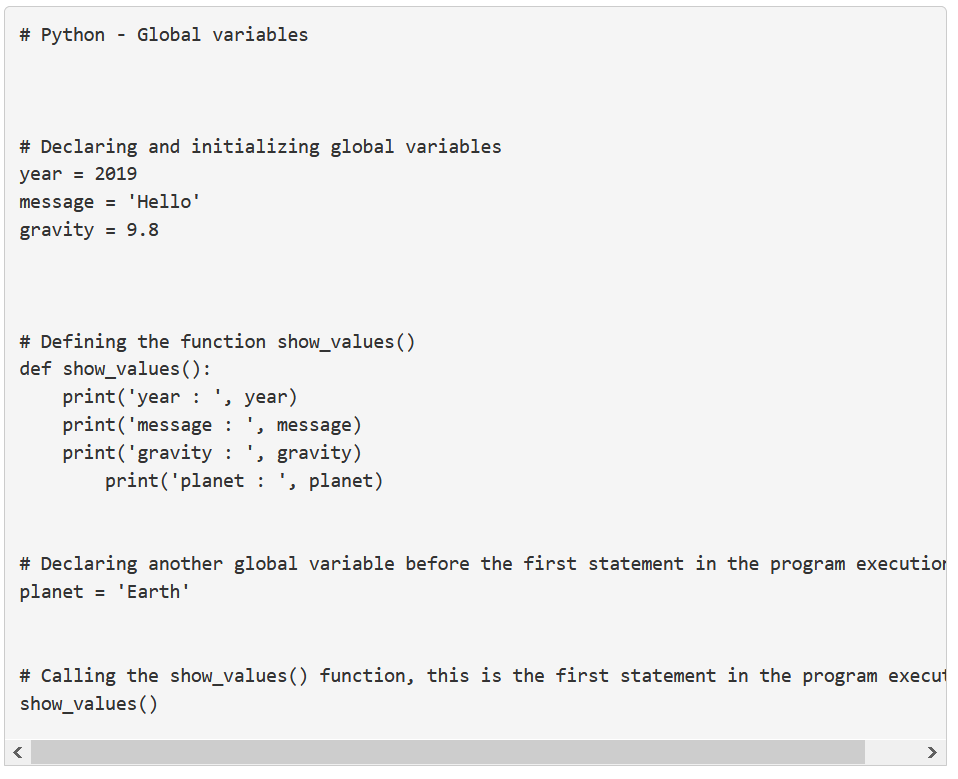 python global assignment one line